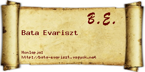 Bata Evariszt névjegykártya